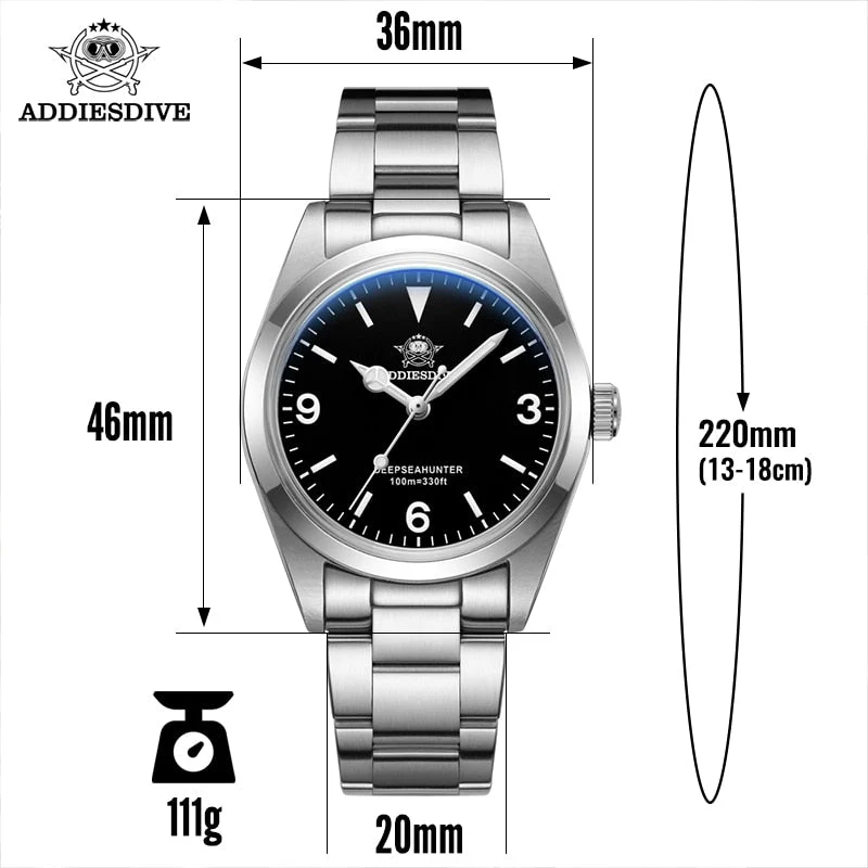 Addiesdive 36mm Sapphire Crystal Quartz Watch AD2023 - Image 5