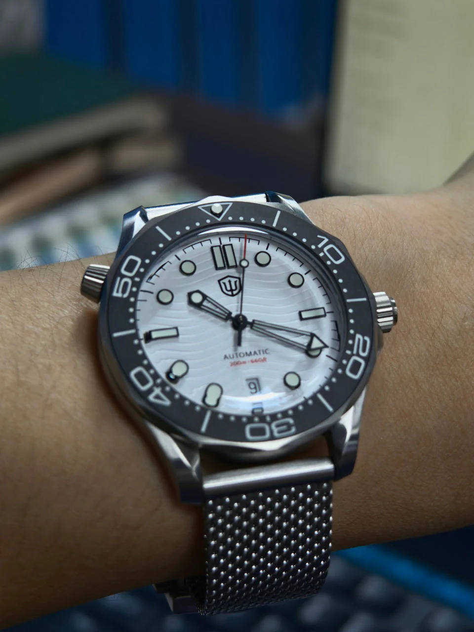 Watchdives WD007 Top Hat Sapphire PT5000 Titanium Dive Watch - Image 12